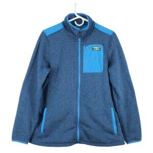 LL Bean Women's Mallard Blue Sweater Fleece Full-Zip Overlay Jacket Size L